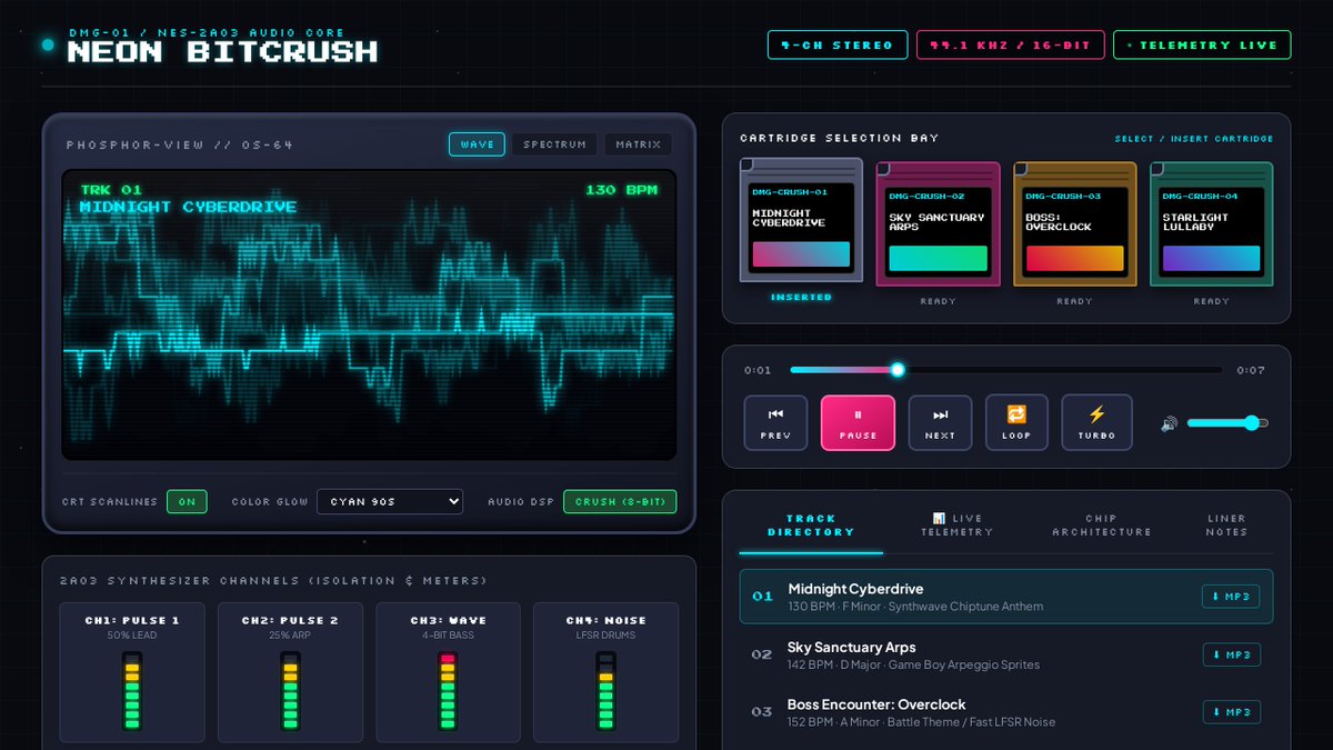 NEON BITCRUSH 8-Bit Chiptune Platform